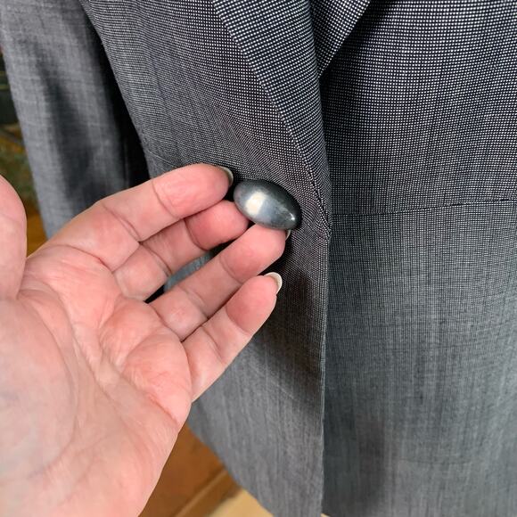 Kasper Size 8 Women's One Button Blazer Jacket Gray Career Work Minimalist - Picture 5 of 12